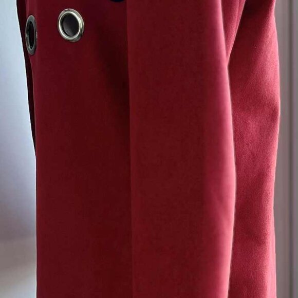 Michael Phillips Zoe Vivid Red Faux-Suede Grommet Open Coat w/ Pockets – US XS - Picture 6 of 12